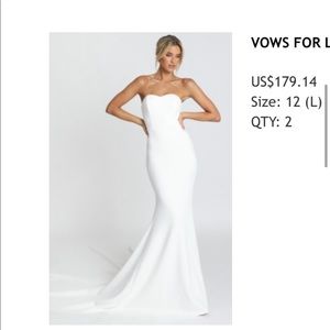 Showpo Vows for Life Wedding Gown Size US 8 UK 12